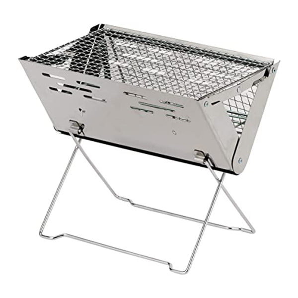 【まとめ買い】【WEB限定】武田コーポレーション アウトドアBBQコンロ折りたたみ シルバー 30.5×20.5×26.5cm ステンレスコンパクトグリル SUG21-30 1401/456623