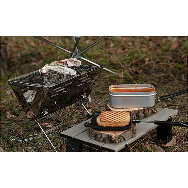 【まとめ買い】【WEB限定】武田コーポレーション アウトドアBBQコンロ折りたたみ シルバー 30.5×20.5×26.5cm ステンレスコンパクトグリル SUG21-30 1401/456623