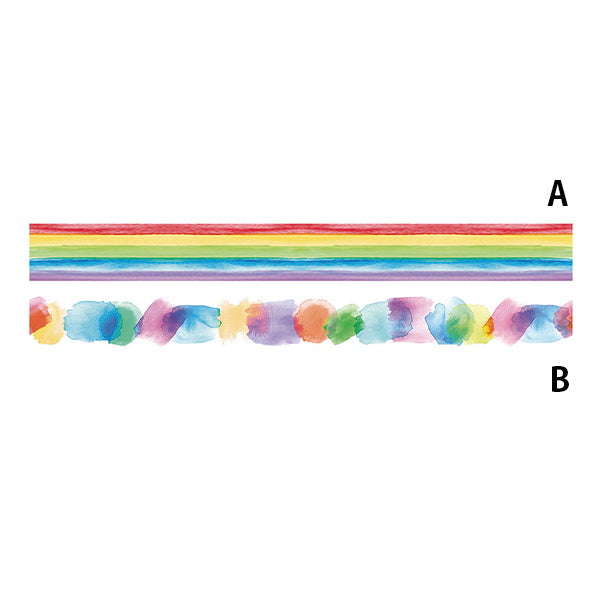 【まとめ買い】マスキングテープ マステ 20mm×4m ウォーターカラーレインボー 0356/457634