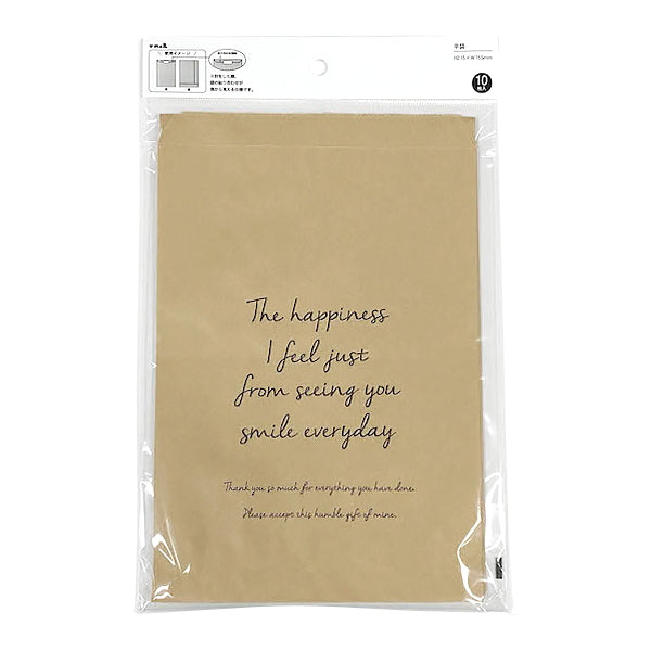 【まとめ買い】ラッピング用平面バッグ L 10P メッセージ 0911/475006
