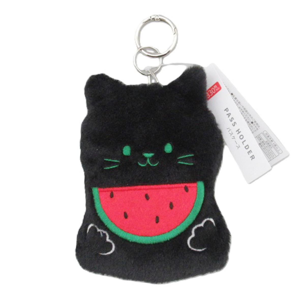【まとめ買い】パスケース リール付ねこスイカ 0834/598917