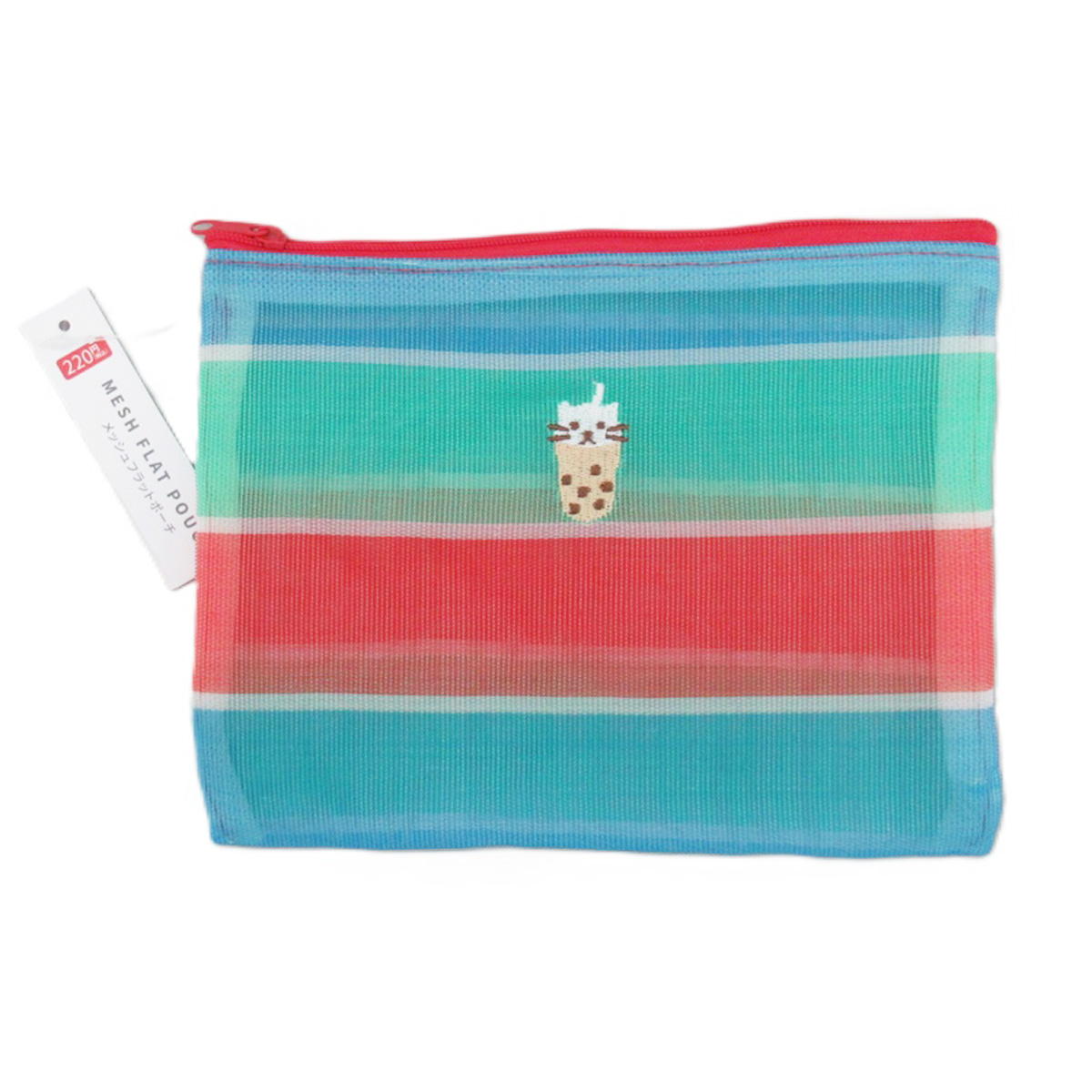 【まとめ買い】メッシュフラットポーチねこタピ柄 0834/598918