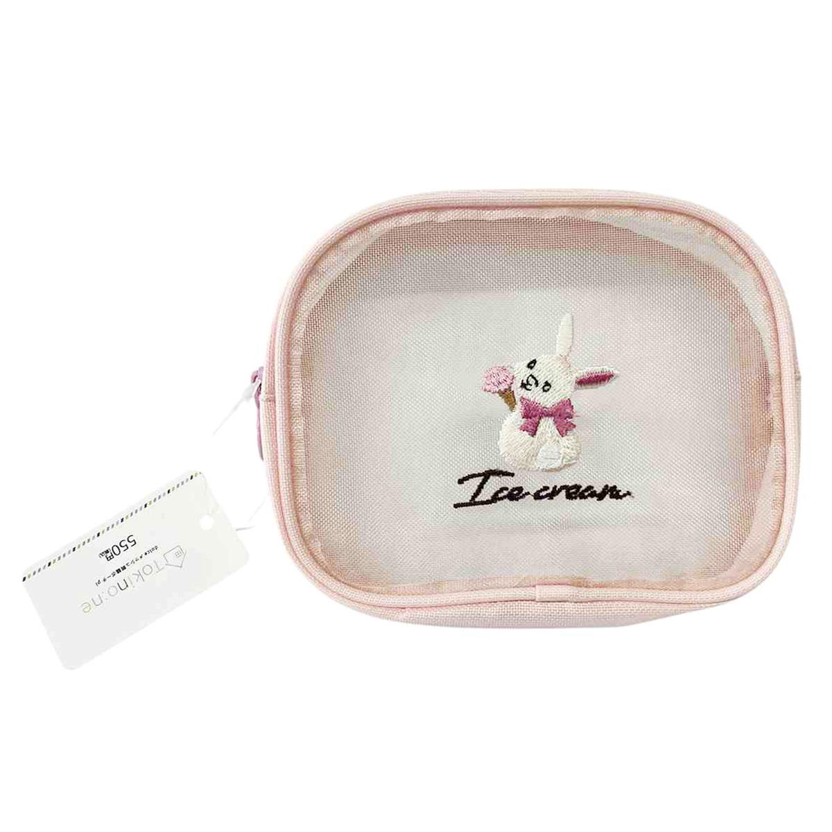 【まとめ買い】Tokinone PB.dolceメッシュ刺繍ポーチピンク9001/000093