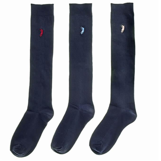 【まとめ買い】靴下 ソックス レディース 女性 婦人 ハイソックス(紺)/ポロ 22-24cm 1523/000147