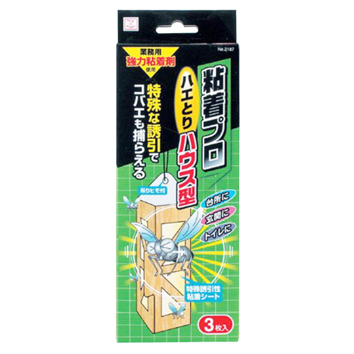 【まとめ買い】粘着プロ ハエとりハウス型 3枚入0520/016790