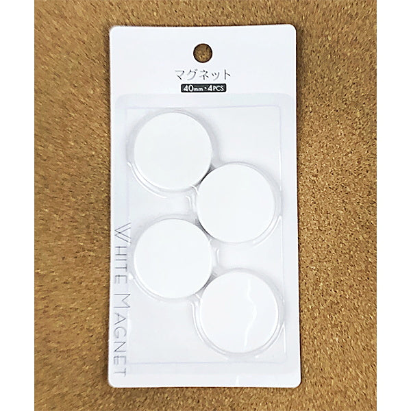 クワタマ　まとめ売り　600Pその他 まとめ買い】マグネット磁石 PB.マグネット 4個入 40mm ホワイト 0808