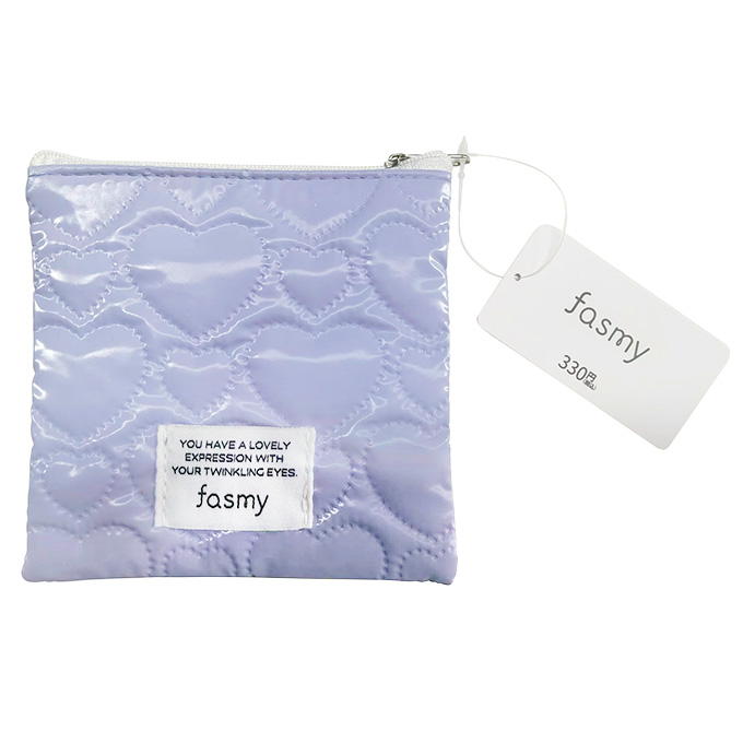 【まとめ買い】PB.fasmy ハートフラットポーチ パープル 9001/020936