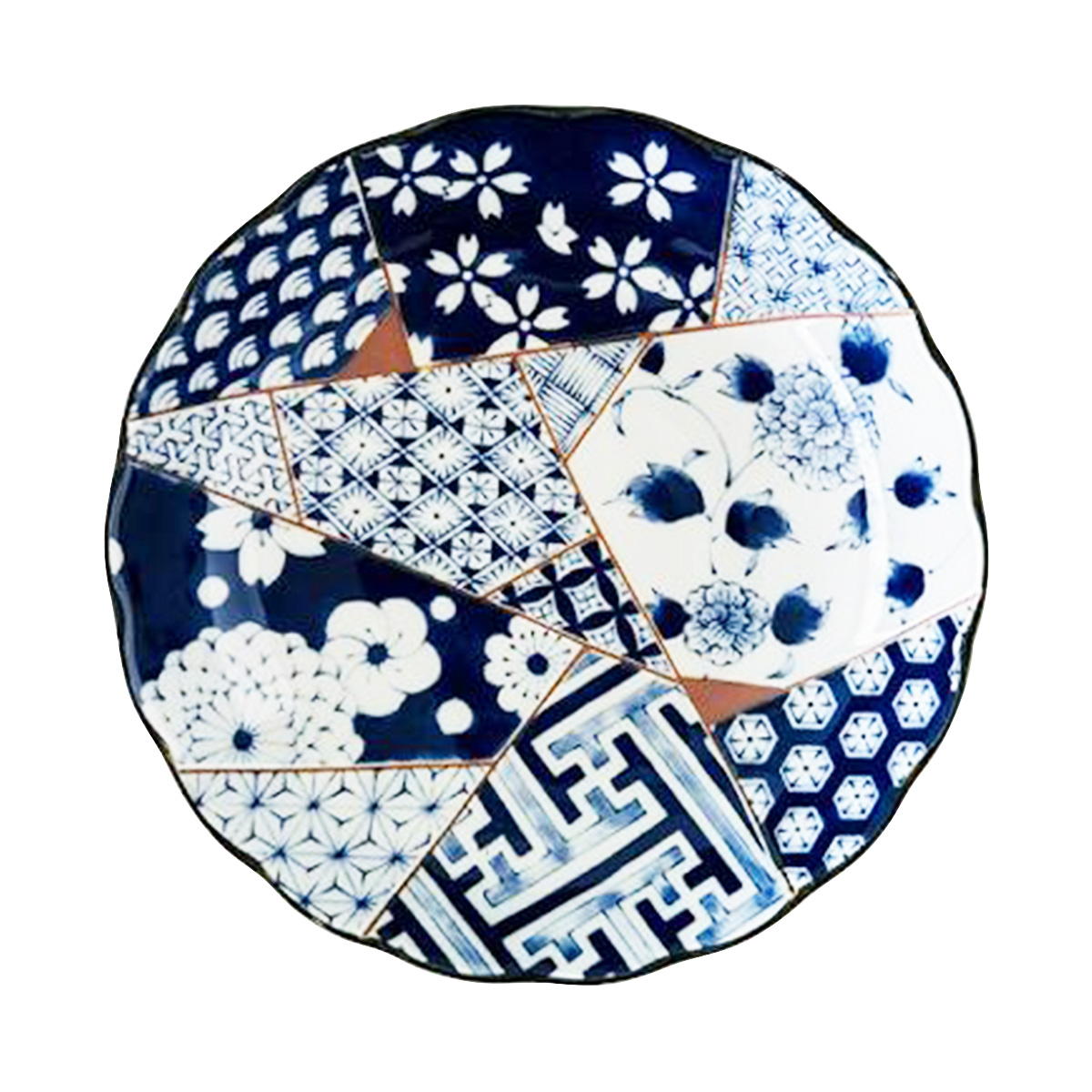 【まとめ買い】Tokinone PB.藍友禅菊型6.8深皿 0530/021203