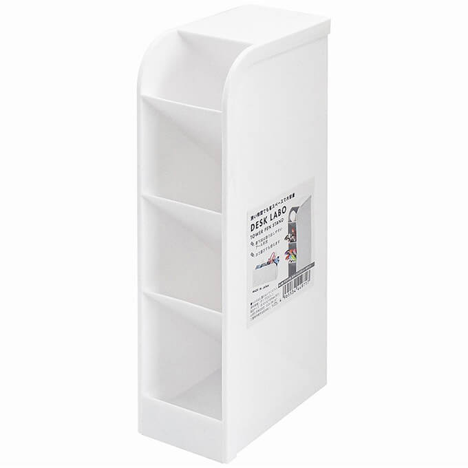 【まとめ買い】DeskLabo タワーペンスタンド ホワイト 卓上収納ケース 0847/026712