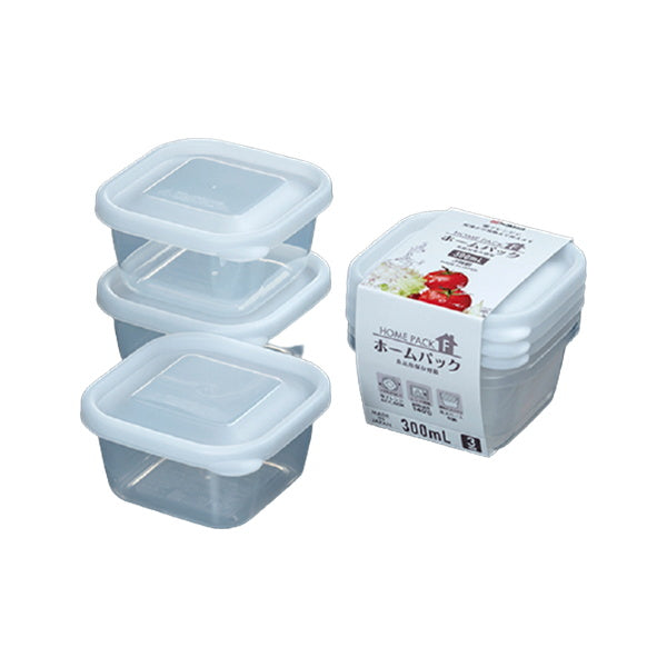 食品保存容器 フードストッカー ストック容器 ホームパックF 3P ホワイト 300ml 0523/039082