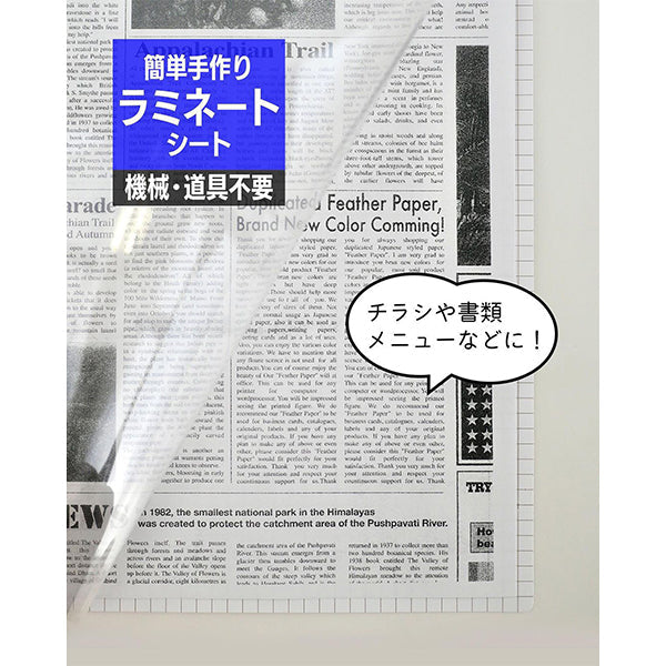 手貼りで簡単ラミネート L版サイズ 3枚 97×139mm 0474/040359