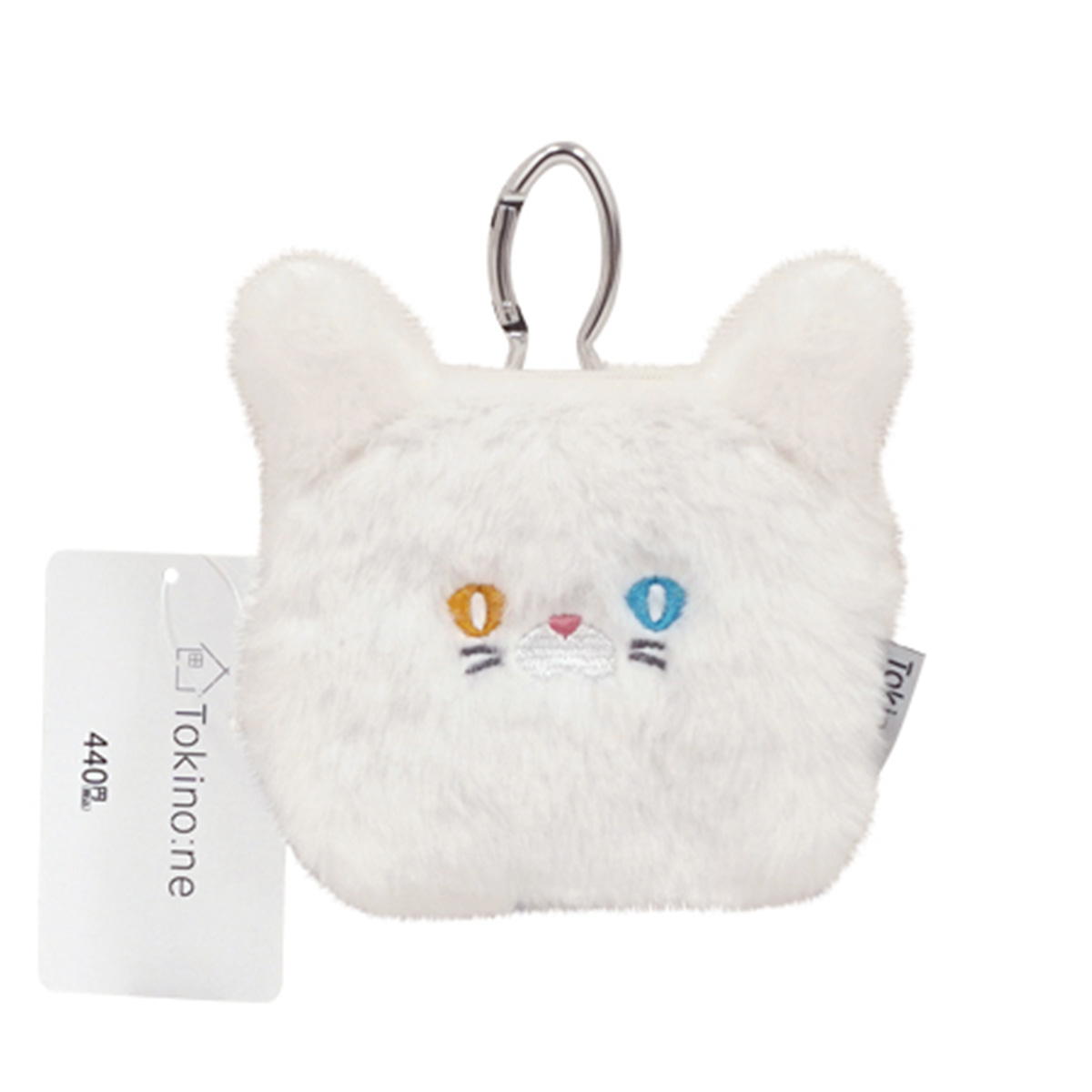 【まとめ買い】Tokinone PB.ねこポーチ カラビナ付 WH 1980/045891