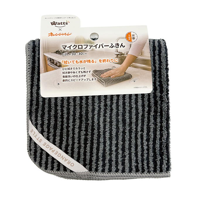 【まとめ買い】PB.オレンジページコラボ  マイクロファイバーふきんGY 1523/046337