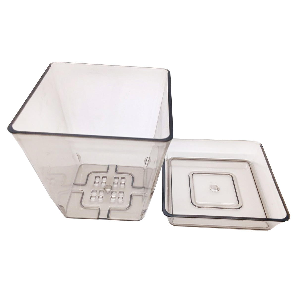 【まとめ買い】Tokinone PB.植木鉢鉢皿付き四角 3号 グレー 1583/046955