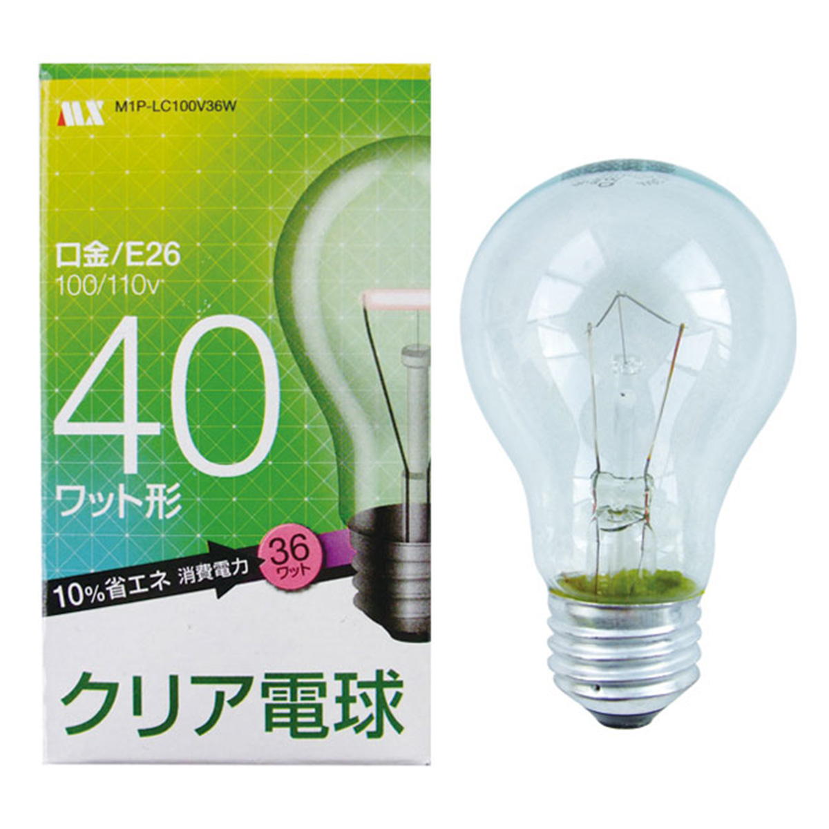 まとめ買い】クリア電球40W省エネ10%口金E26 0474/048646 | ワッツ