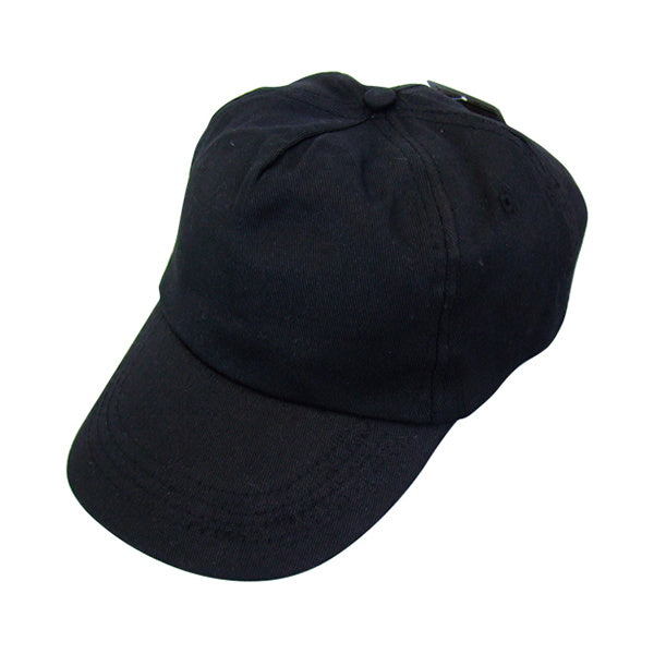 キャップ 帽子 夏用 サイズ調整可能コットン帽子前立メッシュ付 ブラック 0474/058294
