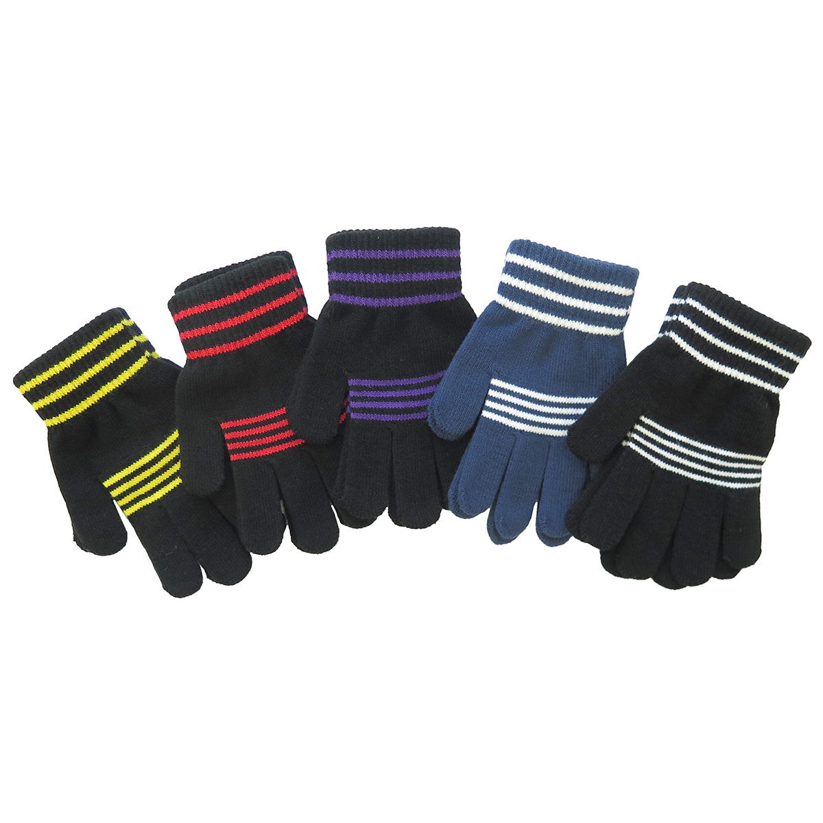 【まとめ買い】のびのび手袋ボーダー1380/059112