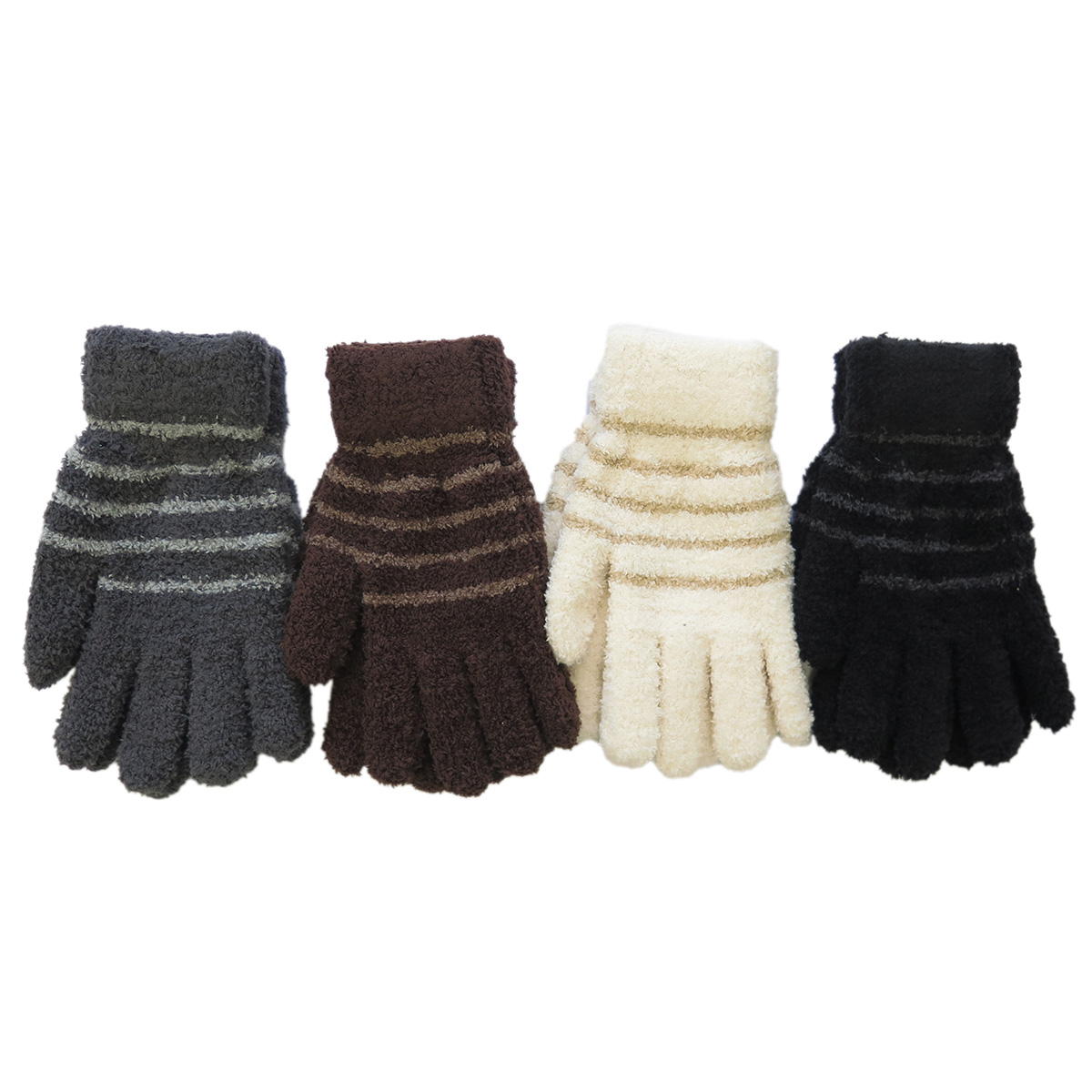 【まとめ買い】ふわりんこ手袋ボーダー1380/063546