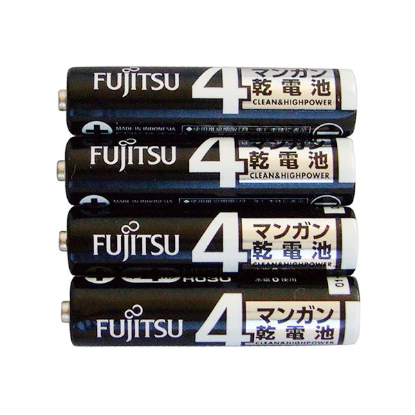 乾電池 単4形 マンガン電池 富士通 Fujitsu 黒マンガン乾電池単4 4P 0474/067493