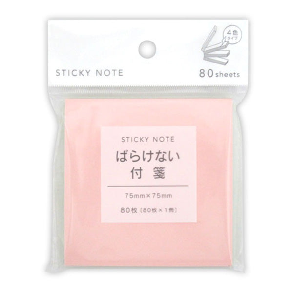 【まとめ買い】付箋 ふせん フセン ばらけないフィットメモ パステル 大 80枚 75×75mm 0915/075706