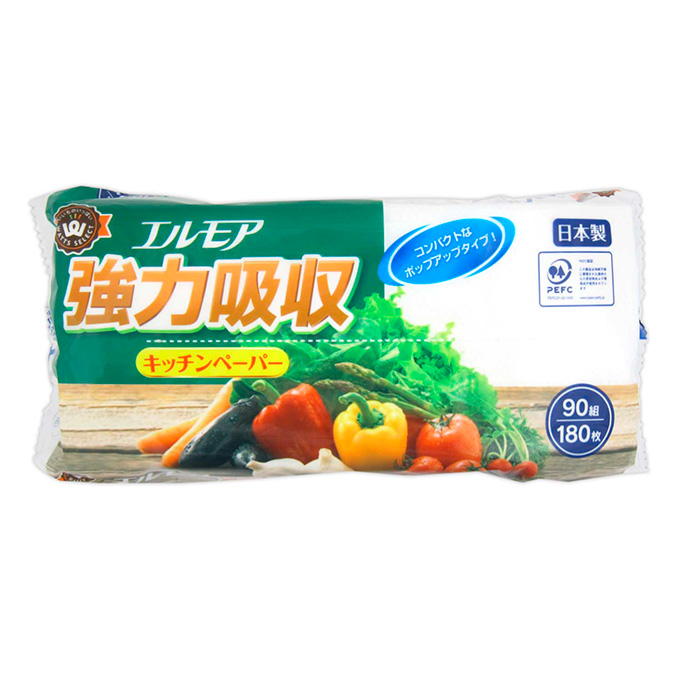 【まとめ買い】PB.エルモア 強力吸収キッチンペーパー 180枚 90組 0915/078103