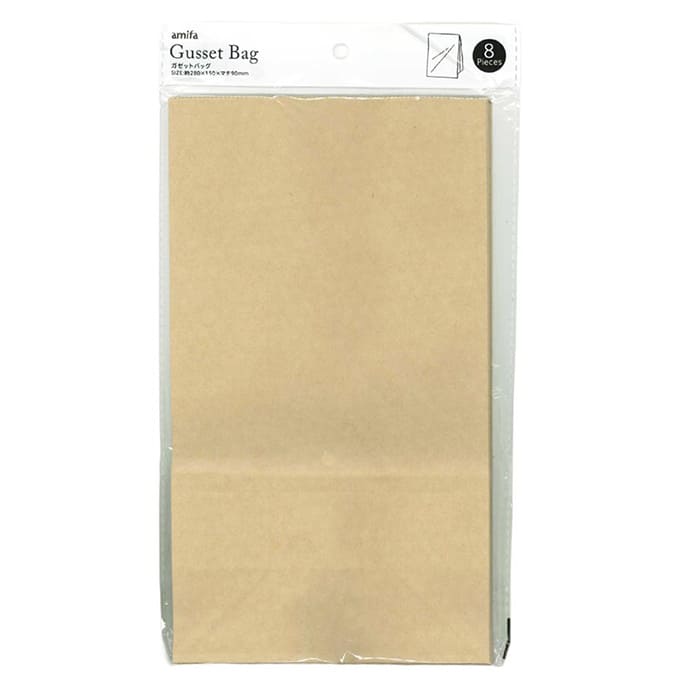 【まとめ買い】ギフトバッグ プレゼント用バッグ ラッピング袋 ガゼットバッグ L クラフト 8枚 0356/078297