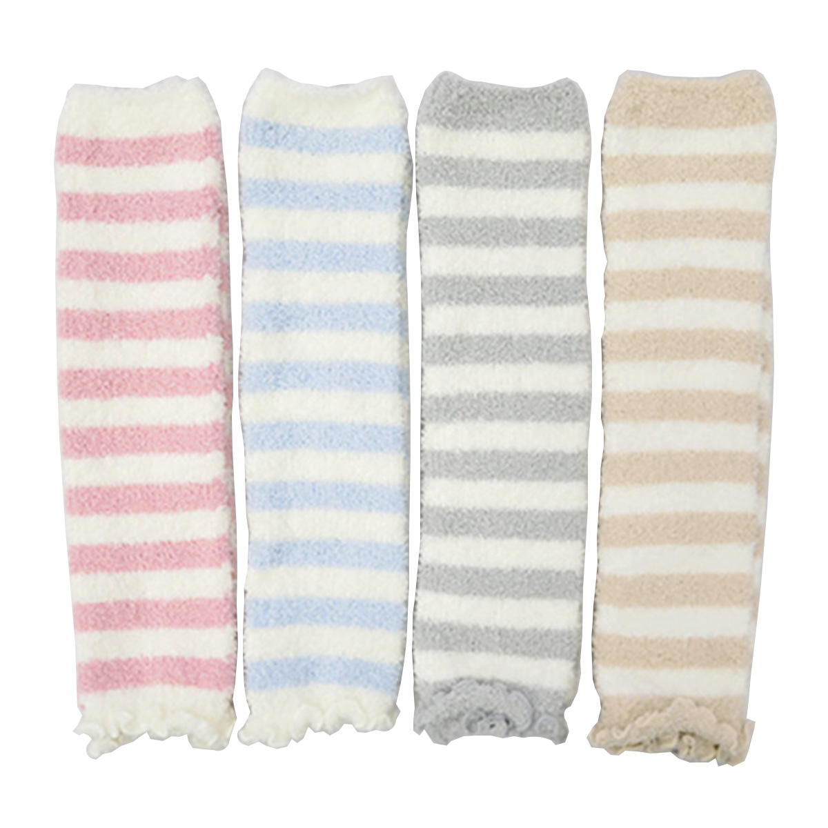 【まとめ買い】レッグウォーマーパステルボーダー1380/085364