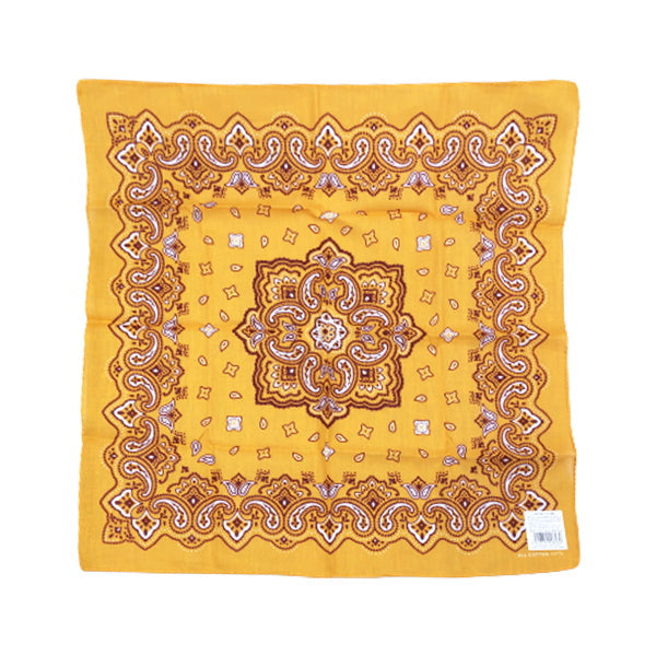 まとめ買い】バンダナ ペイズリー柄 イエロー 約55×55cm 1535/087004