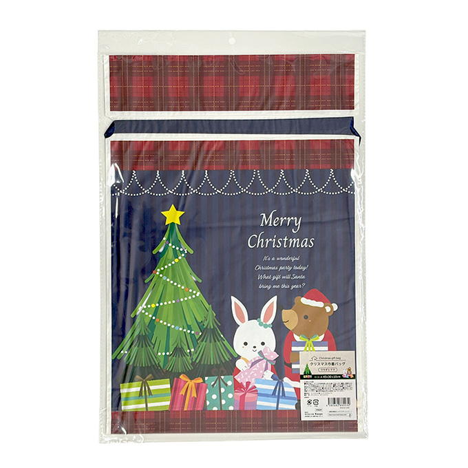 【まとめ買い】クリスマス巾着バッグ ウサギとクマ 1523/301671