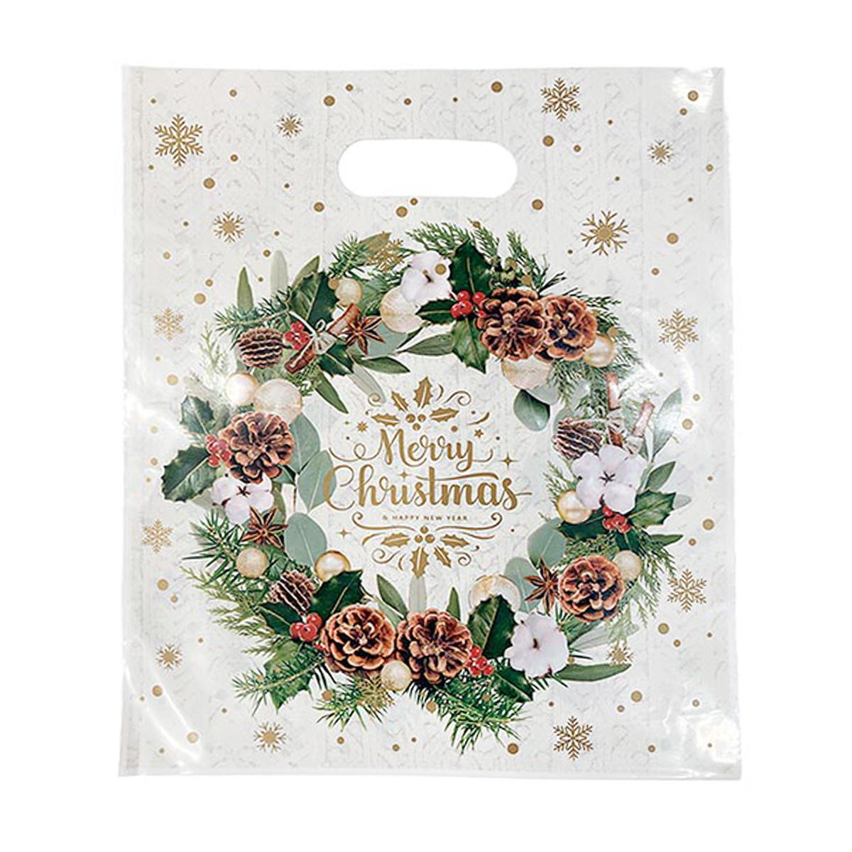 【まとめ買い】ソフトハンディバッグ M 4P ナチュラルクリスマス0356/302333