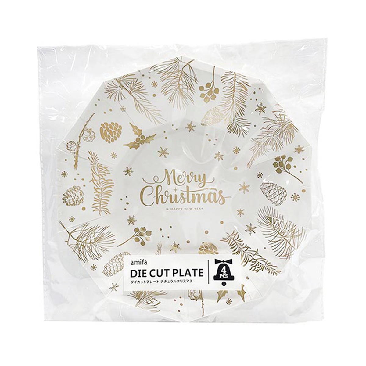 【まとめ買い】ダイカットプレート 4P ナチュラルクリスマス0356/302340