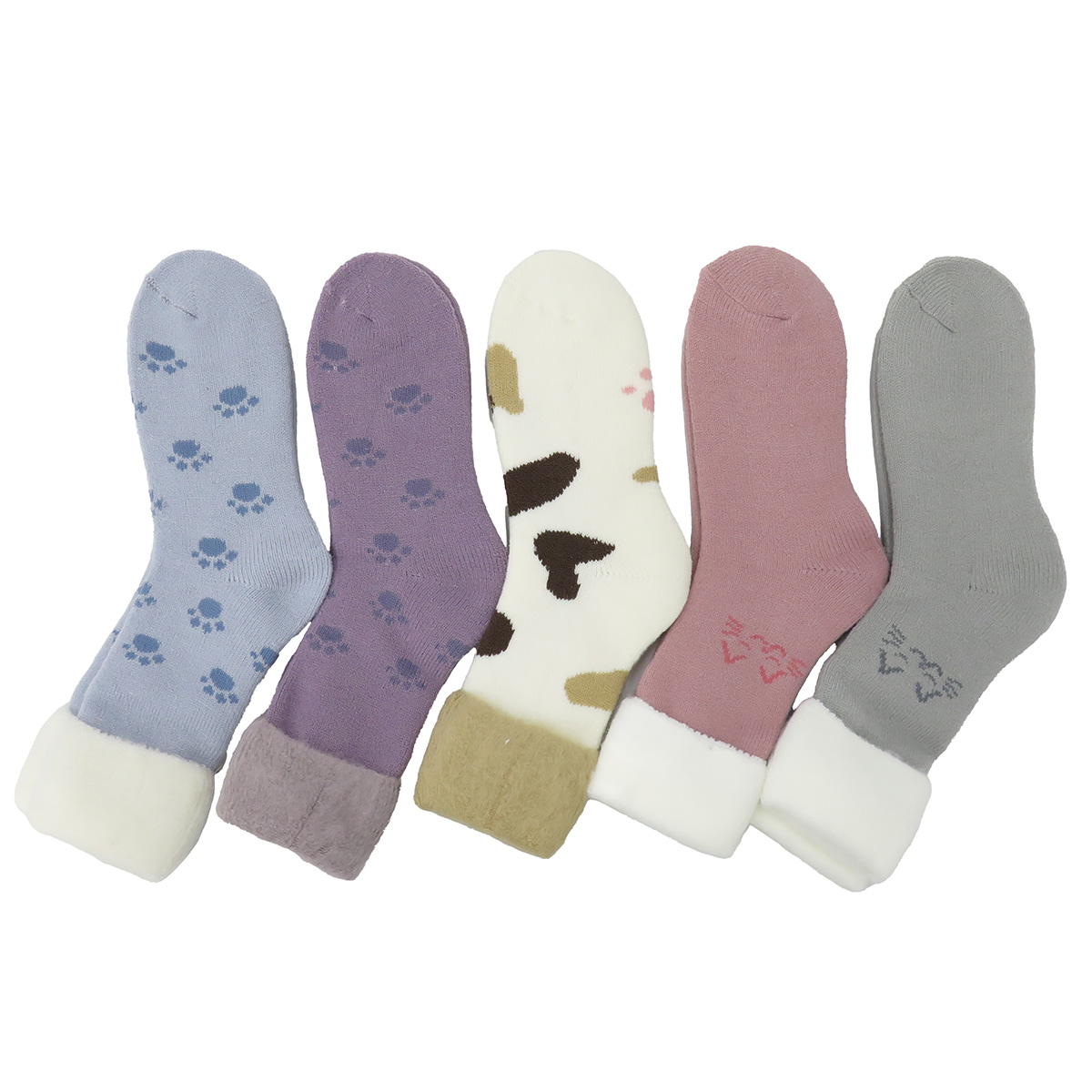 【まとめ買い】婦人ルームソックスネコ柄1380/304245