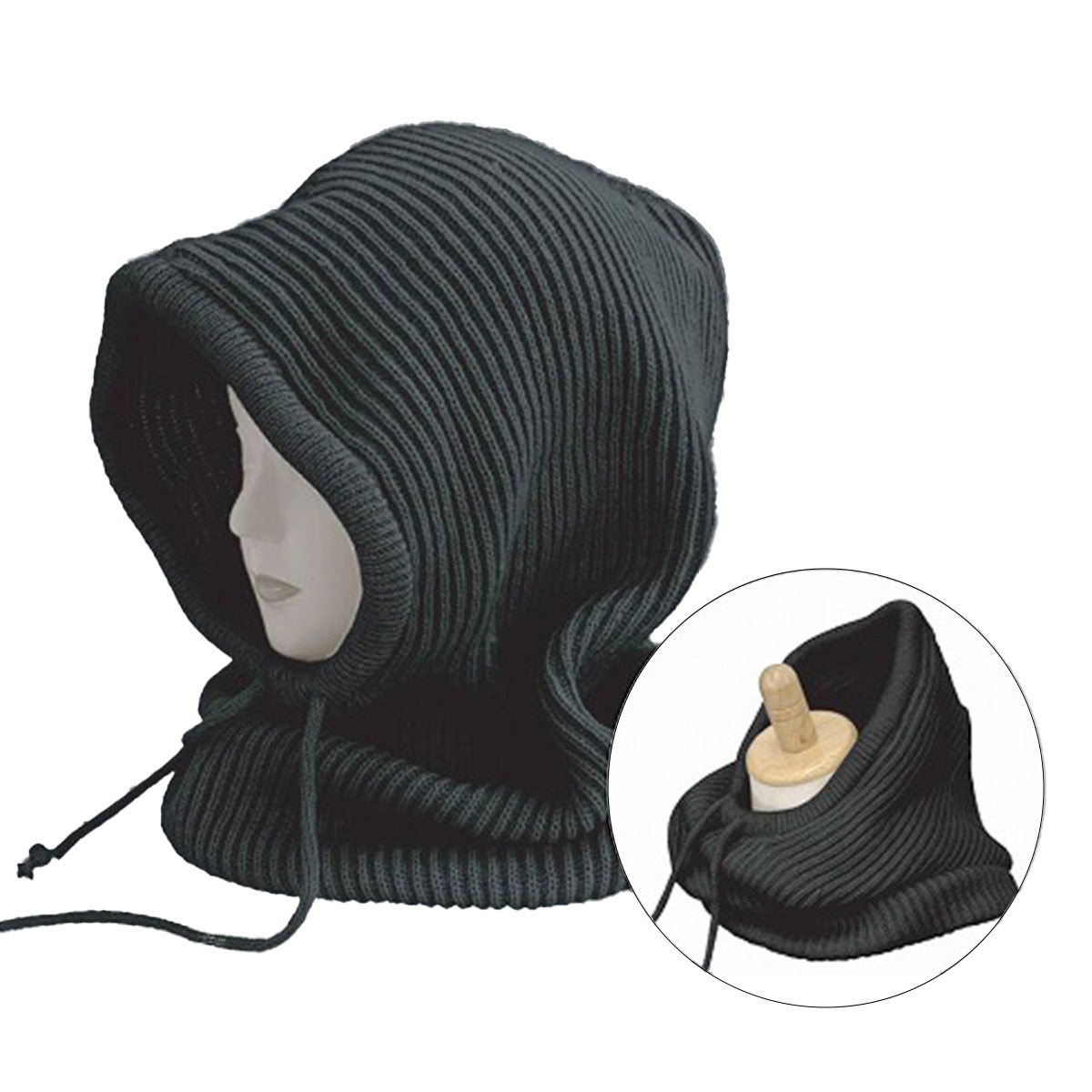 ネックールW2　6個まとめ売り まとめ買い】ニットフードネックウォーマーブラック 0603/304389 | ワッツ