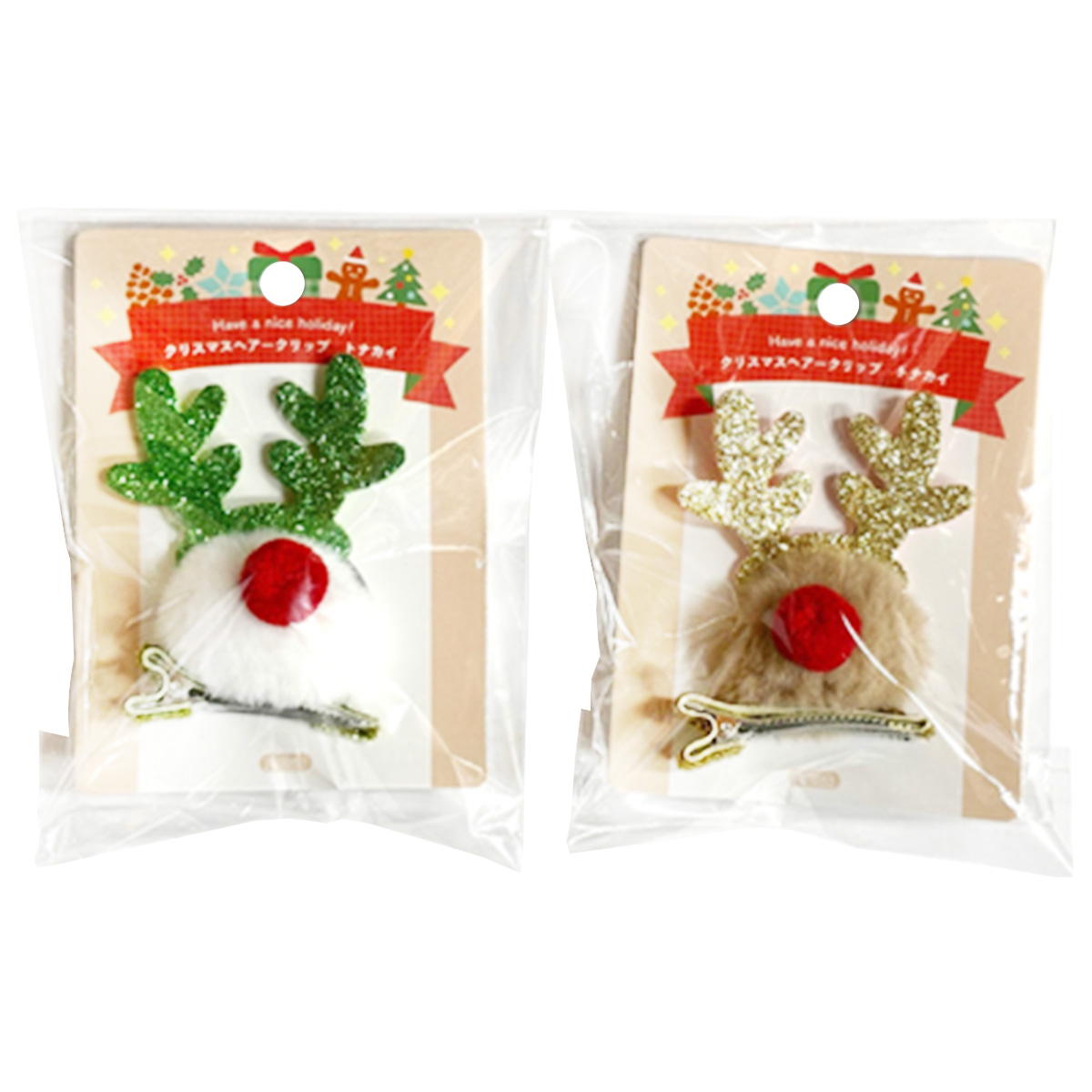 【まとめ買い】クリスマスヘアークリップ トナカイ0604/305110