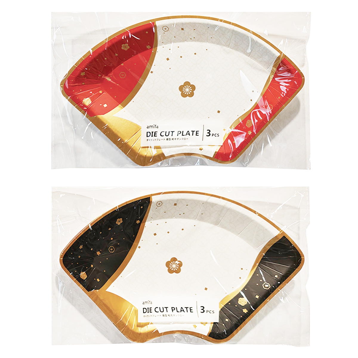【まとめ買い】ダイカットプレート 3P 扇型 和モダンフロー 0356/305141