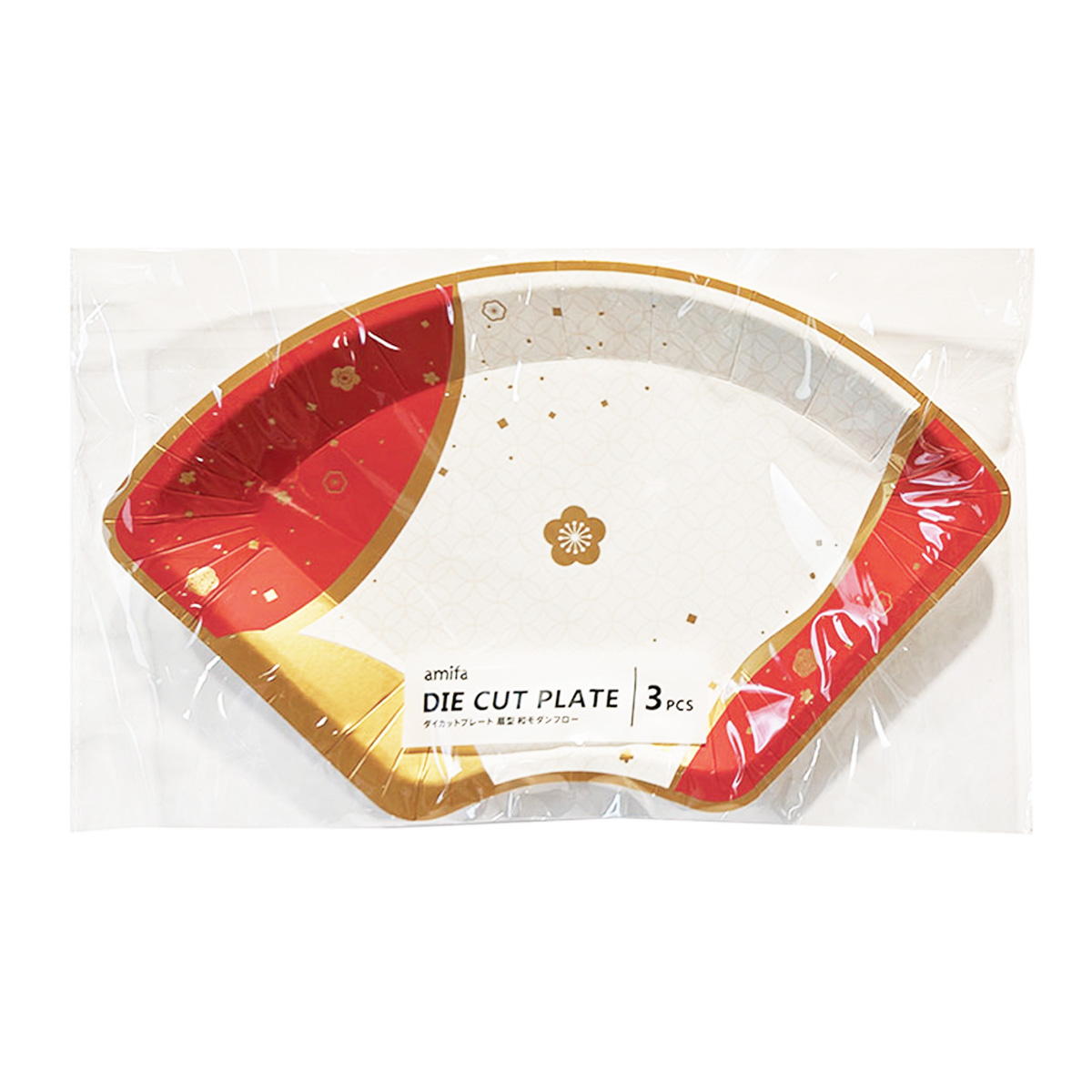 【まとめ買い】ダイカットプレート 3P 扇型 和モダンフロー 0356/305141
