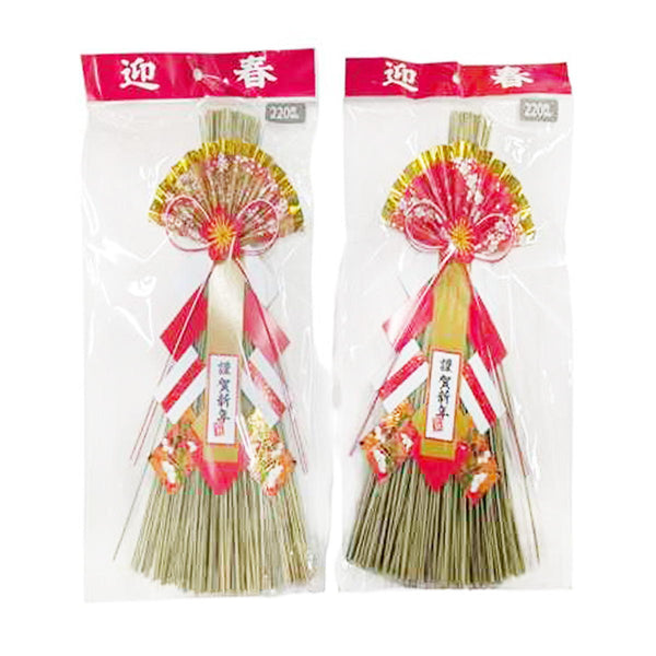 しめ飾り　2点セット まとめ買い】しめ縄草飾り(金、赤) 9001/305259 | ワッツ