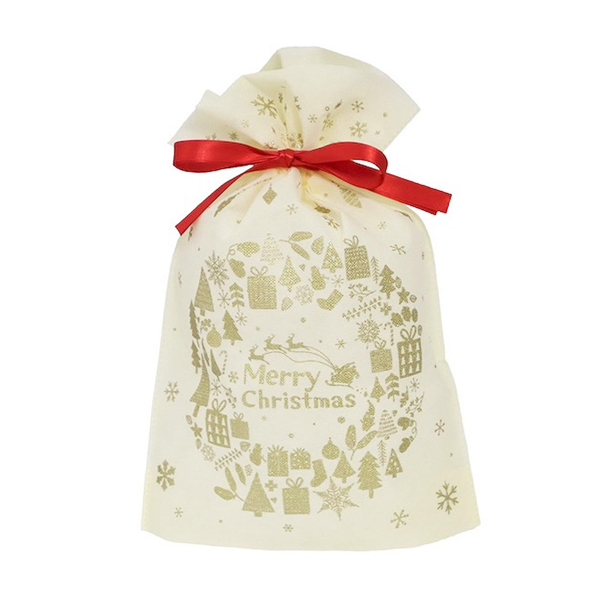 【まとめ買い】巾着バッグ L 不織布 マチ付 シャイニーリース0911/305329