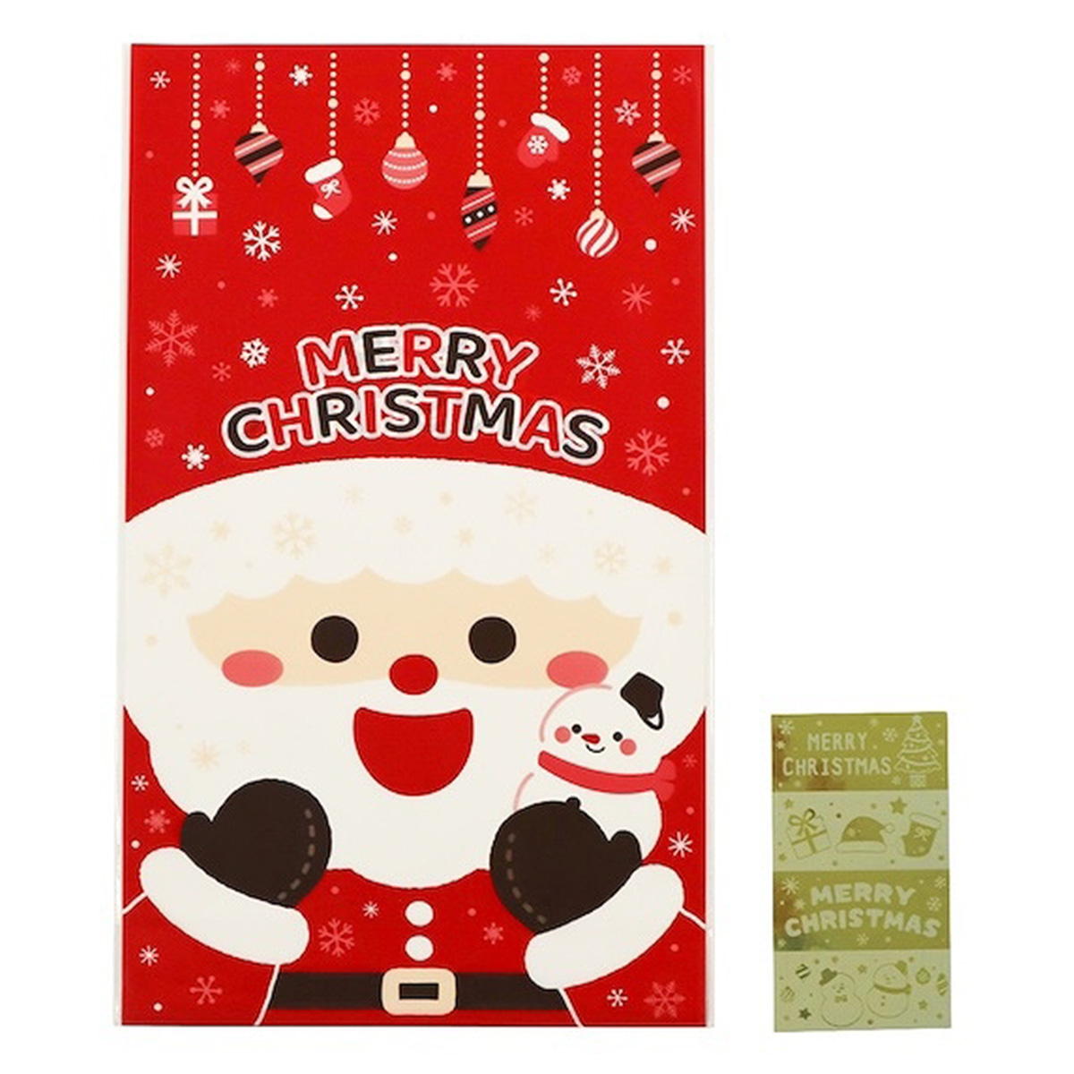 【まとめ買い】ビニールバッグ L マチ付 4P サンタ0911/305344