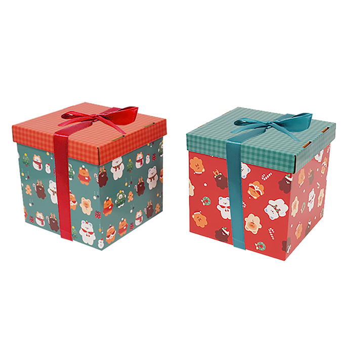 【まとめ買い】ギフトボックス クリスマスくま柄 0936/305579