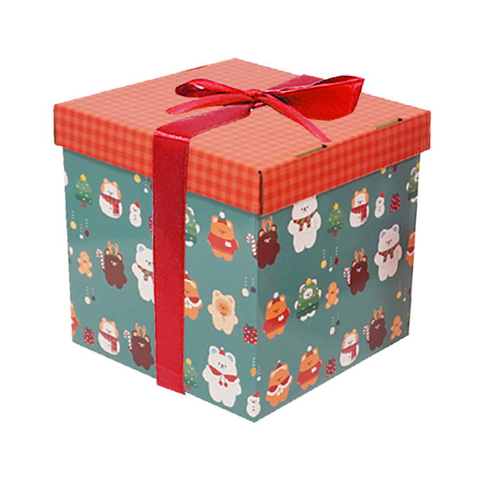 【まとめ買い】ギフトボックス クリスマスくま柄 0936/305579