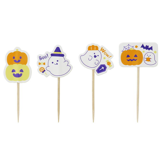 【まとめ買い】フラッグピックゆるかわハロウィン柄8本 0490/306235