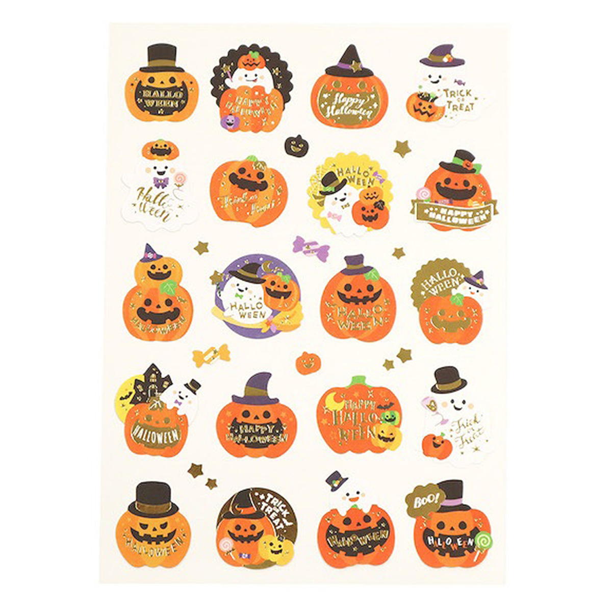【まとめ買い】ラッピングシール 箔押し おかしなハロウィン0911/306308