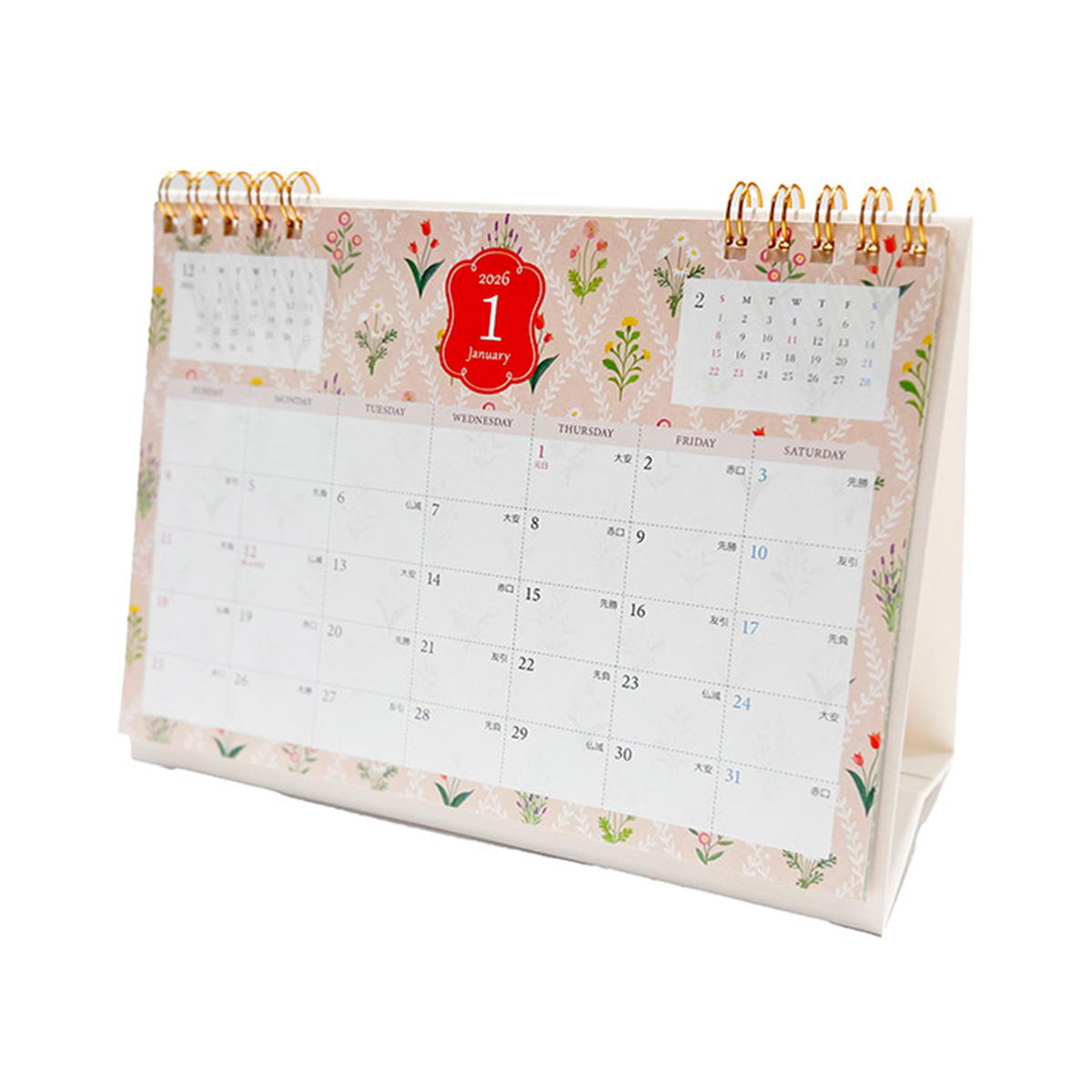 【まとめ買い】2026卓上カレンダー フローラル0356/308244