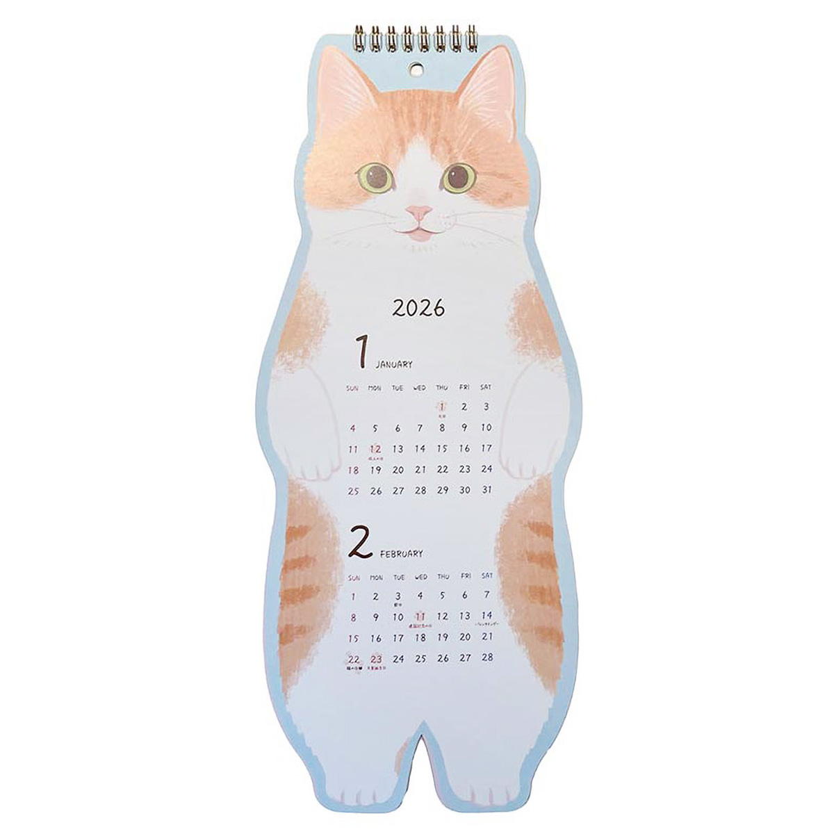 【まとめ買い】2026壁掛けリングカレンダー ダイカットキャッツ0356/308246