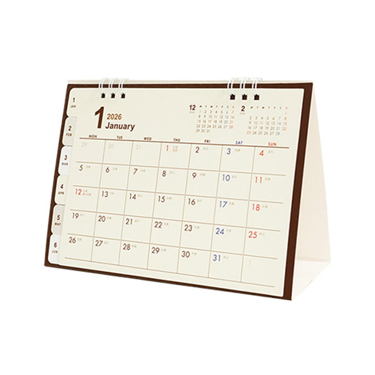 【まとめ買い】カレンダー 2026 卓上インデックス月曜始まり シンプル0936/308319