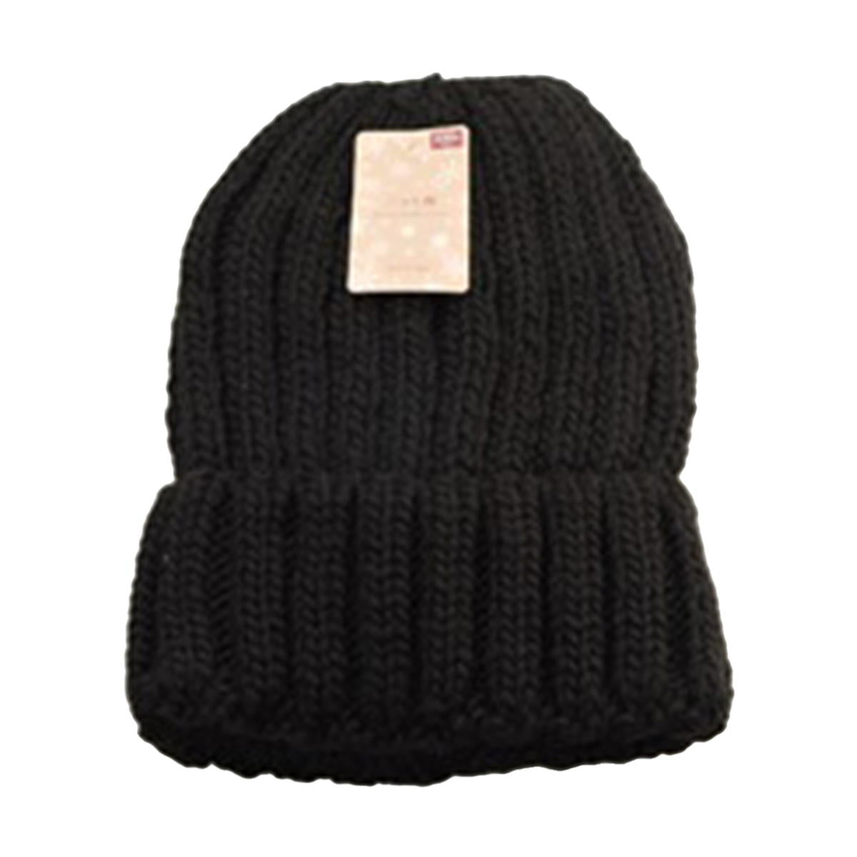 【まとめ買い】リブニット帽(ブラック） ZK-4370533/308465