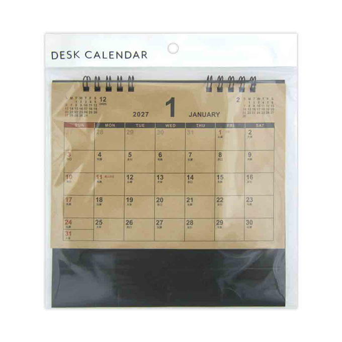 【まとめ買い】2027 卓上カレンダー ベーシック クラフト 0915/308669