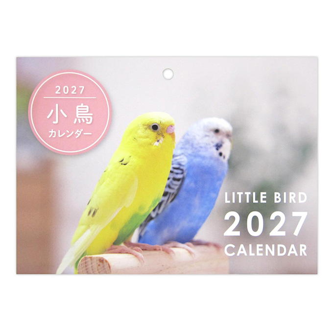 【まとめ買い】2027 見開きA4 中綴じ壁掛け 小鳥 0915/308675
