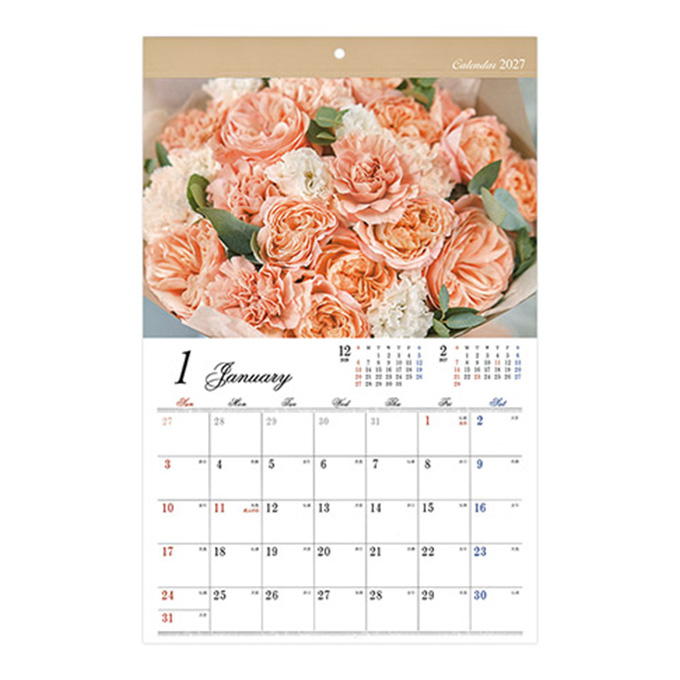 【まとめ買い】2027 壁掛け A3 フラワー写真 0936/308706